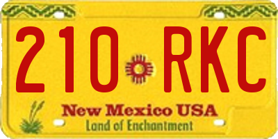 NM license plate 210RKC