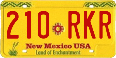 NM license plate 210RKR