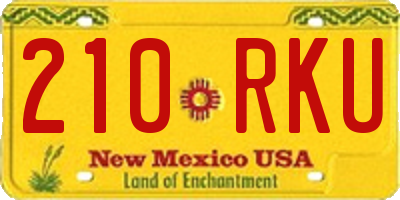 NM license plate 210RKU