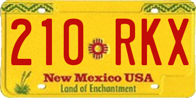 NM license plate 210RKX