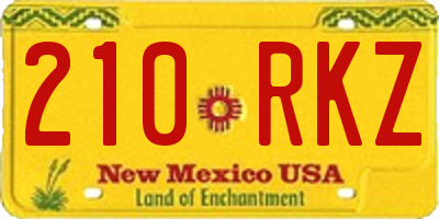 NM license plate 210RKZ