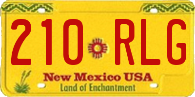 NM license plate 210RLG
