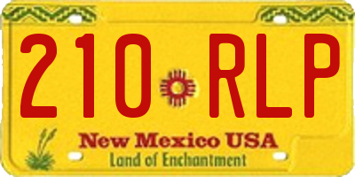 NM license plate 210RLP