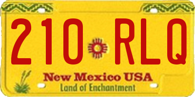 NM license plate 210RLQ
