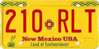 NM license plate 210RLT