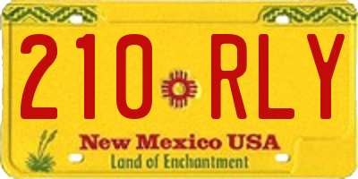 NM license plate 210RLY
