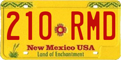 NM license plate 210RMD