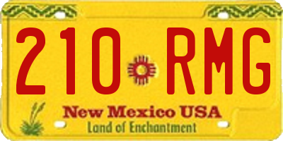 NM license plate 210RMG