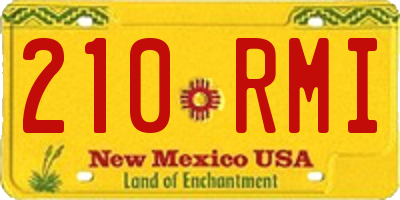 NM license plate 210RMI