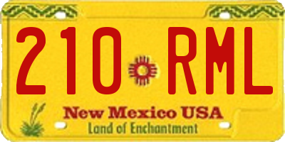 NM license plate 210RML
