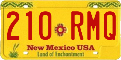 NM license plate 210RMQ