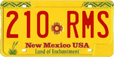 NM license plate 210RMS