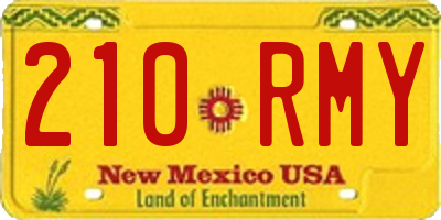NM license plate 210RMY