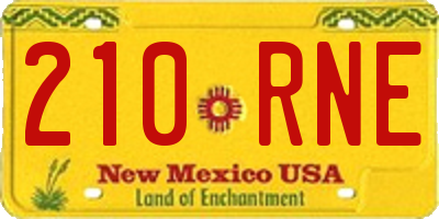 NM license plate 210RNE