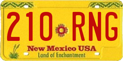 NM license plate 210RNG