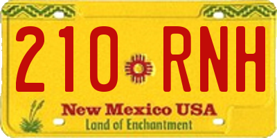 NM license plate 210RNH