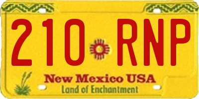 NM license plate 210RNP