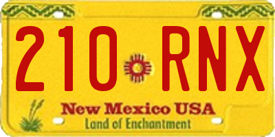 NM license plate 210RNX