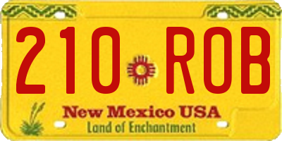 NM license plate 210ROB