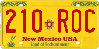 NM license plate 210ROC