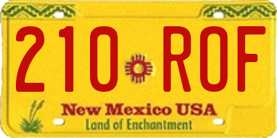 NM license plate 210ROF