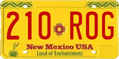 NM license plate 210ROG