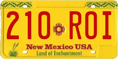 NM license plate 210ROI