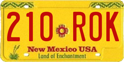 NM license plate 210ROK