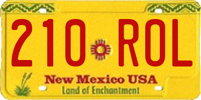 NM license plate 210ROL