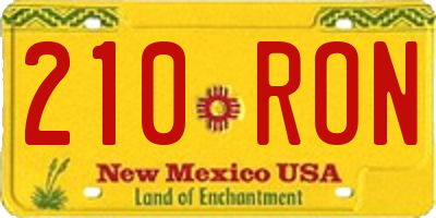 NM license plate 210RON