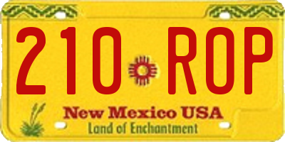 NM license plate 210ROP