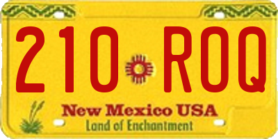 NM license plate 210ROQ