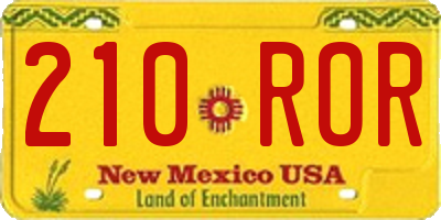 NM license plate 210ROR