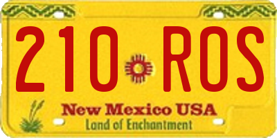 NM license plate 210ROS