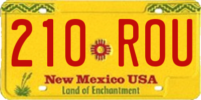 NM license plate 210ROU