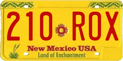 NM license plate 210ROX
