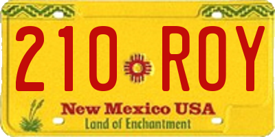 NM license plate 210ROY