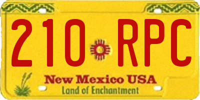 NM license plate 210RPC