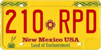 NM license plate 210RPD