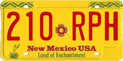 NM license plate 210RPH