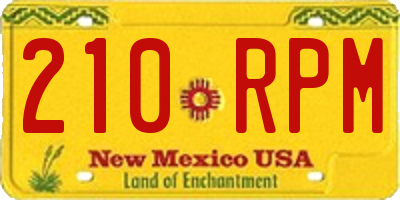 NM license plate 210RPM