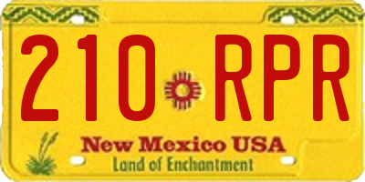 NM license plate 210RPR
