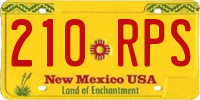 NM license plate 210RPS