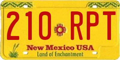 NM license plate 210RPT