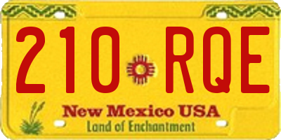 NM license plate 210RQE