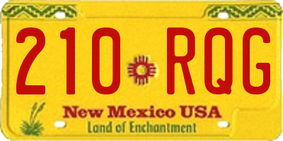 NM license plate 210RQG