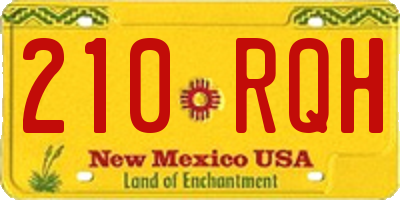 NM license plate 210RQH