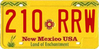 NM license plate 210RRW