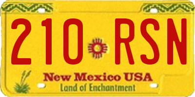 NM license plate 210RSN