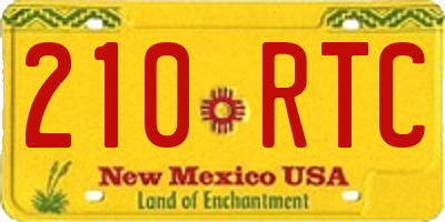 NM license plate 210RTC